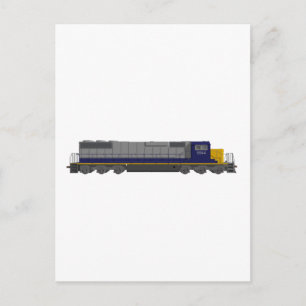 Postal Modelo 3D: Motor de tren: Ferrocarril:
