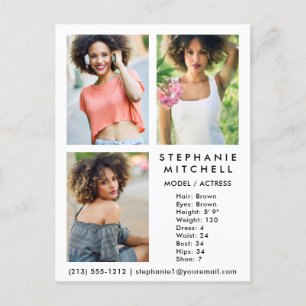 Postal Modelo Actor Comp Card 3 Foto Whats - Postcard