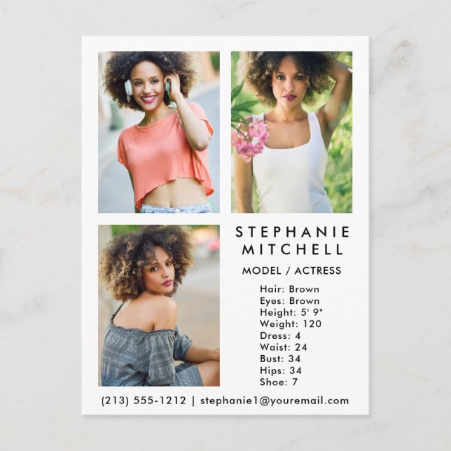 Postal Modelo Actor Comp Card 3 Foto Whats - Postcard (Anverso)