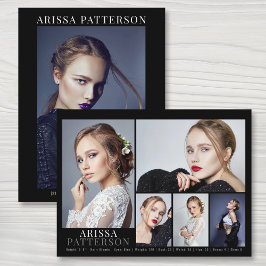 Postal Modelo Actor Comp Card 6 Foto Doble cara