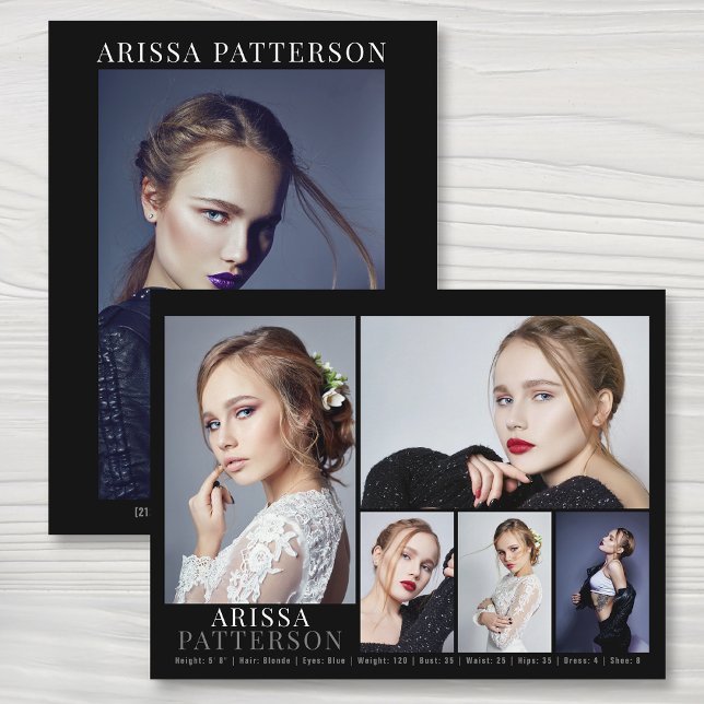 Postal Modelo Actor Comp Card 6 Foto Doble cara (Subido por el creador)