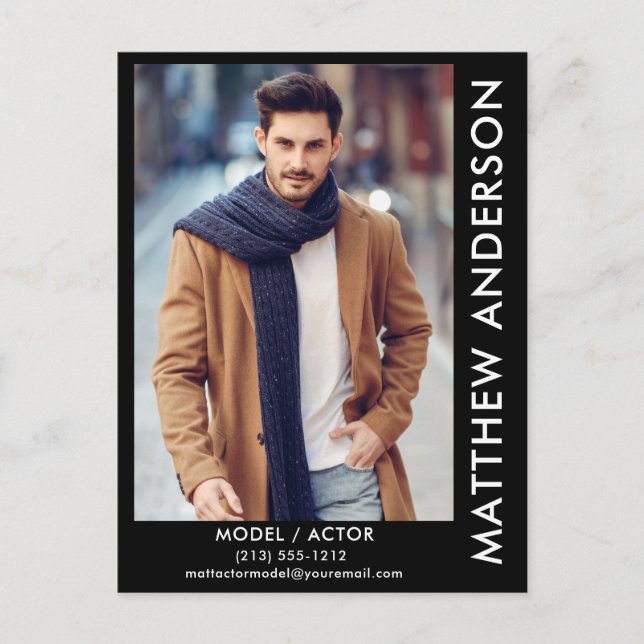 Postal Modelo Actor Comp Card Postcard Blk - Nombre later (Anverso)