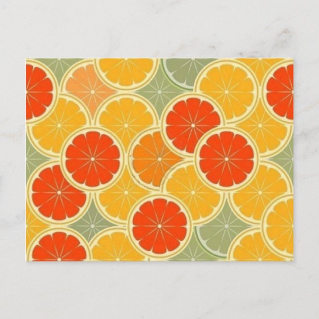 Postal Modelo anaranjado de la fruta cítrica del pomelo (Anverso)