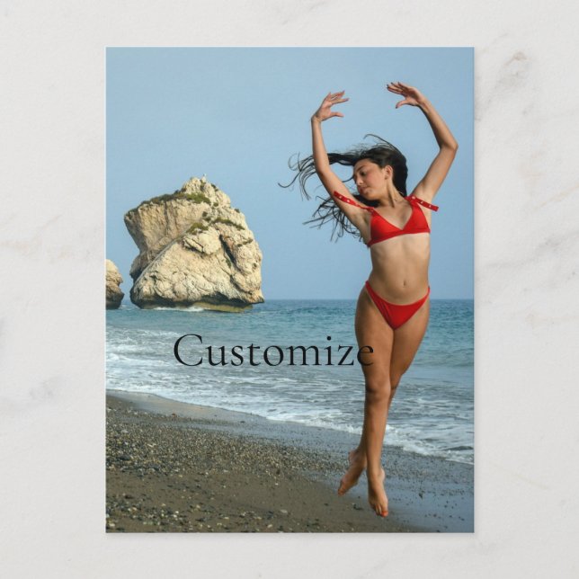 Postal Modelo bikini bailando Thunder_Cove (Anverso)