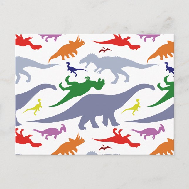 Postal Modelo colorido del dinosaurio (luz) (Anverso)