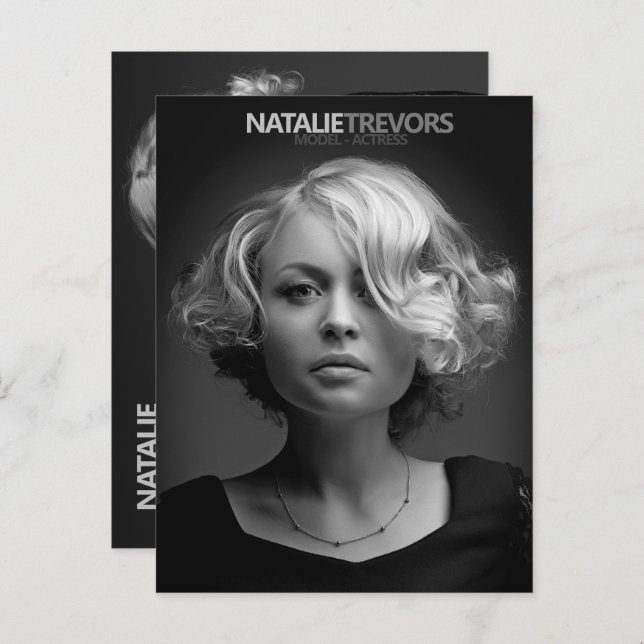 Postal Modelo de actor 2 lateral 2 plantilla promocional  (Anverso / Reverso)