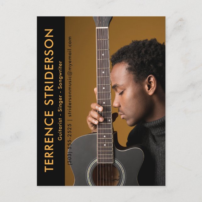 Postal Modelo de actor Músico Comp Zed Card Promocional (Anverso)