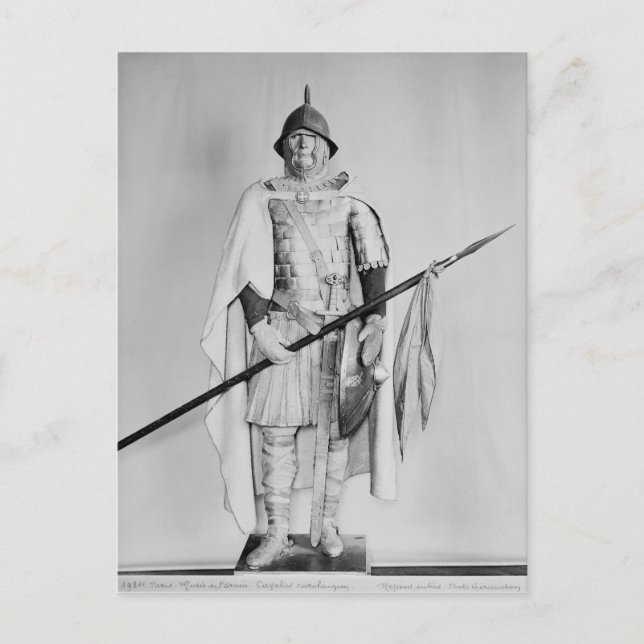 Postal Modelo de caballería carolingiana (Anverso)