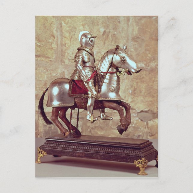 Postal Modelo de caballo y jinete a regatas, c.1640 (Anverso)