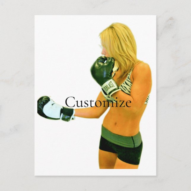 Postal Modelo de fitness femenino boxeo Thunder_Cove (Anverso)