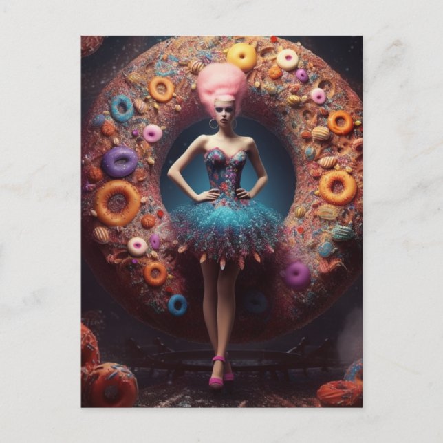 Postal Modelo de moda de Donut (Anverso)
