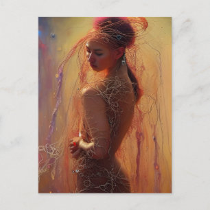 Postal modelo de ropa de espagueti