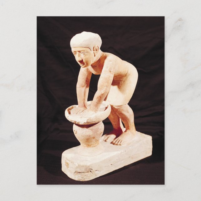 Postal Modelo de un hombre haciendo cerveza, de Saqqara (Anverso)