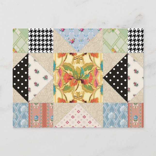 Postal Modelo del edredón de la estrella de la tarde del (Anverso)