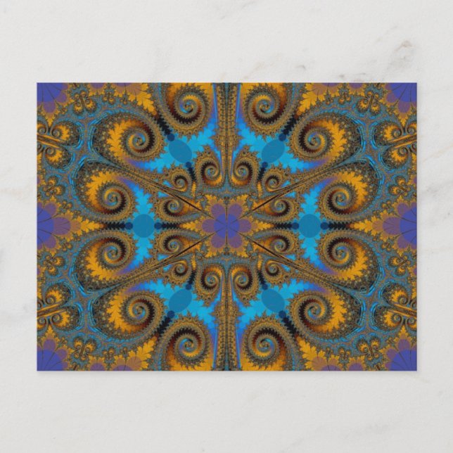 Postal modelo del fractal de la escama de Paisley (Anverso)