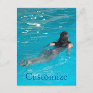Postal Modelo femenino de natación Thunder_Cove