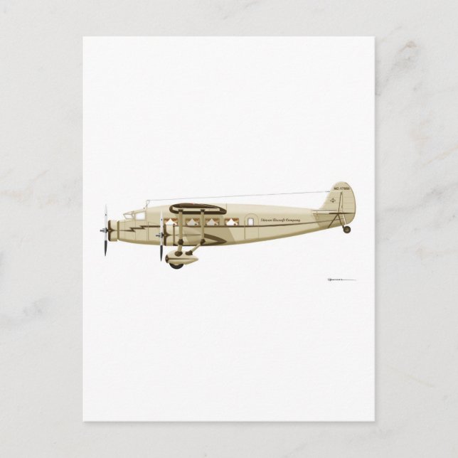 Postal Modelo U del avión de pasajeros de Stinson (Anverso)