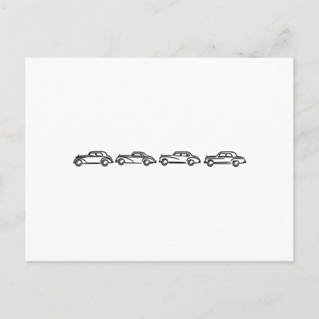 Postal Modelos Mercedes de época (Anverso)