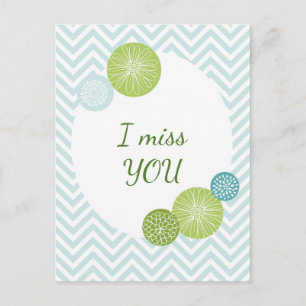 Postal Modern Blue Floral Resumen Personalizado Texto