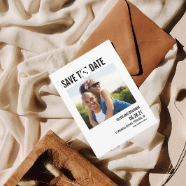 Postal modern bold typography chic save the date