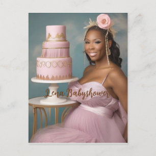 Postal Modern, elegant pink baby shower