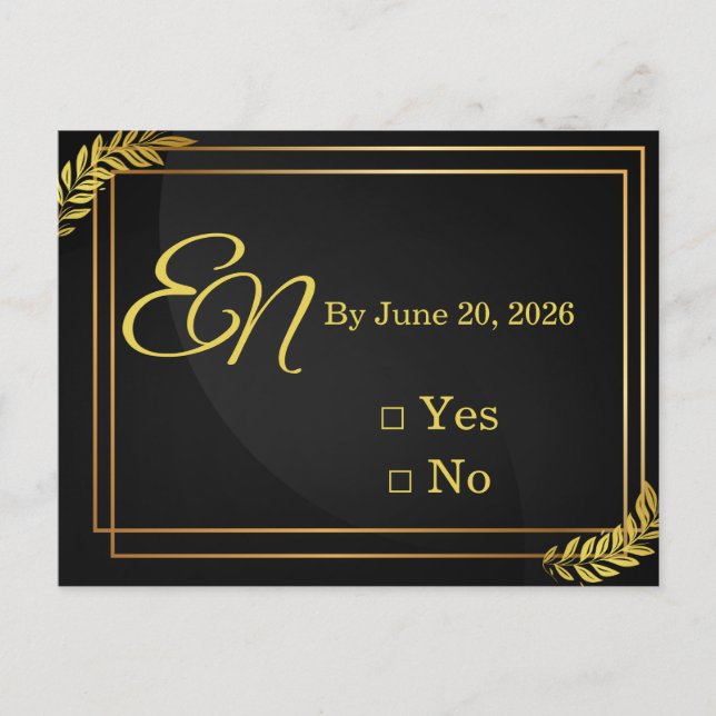 Postal Modern Elegant Wedding RSVP Template | Edita (Anverso)