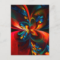 Modern Floral Resumen Art Naranja Patrón Azul #14