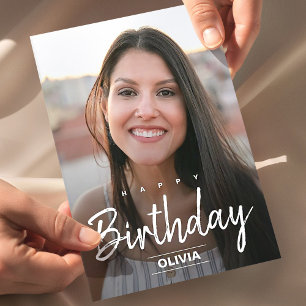 Postal Modern friend birthday greeting replace photo post