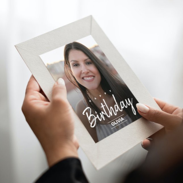 Postal Modern friend birthday greeting replace photo post (Subido por el creador)