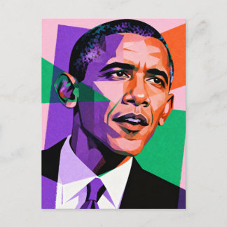 Postal Modern Geometric Portrait of Barack Obama
