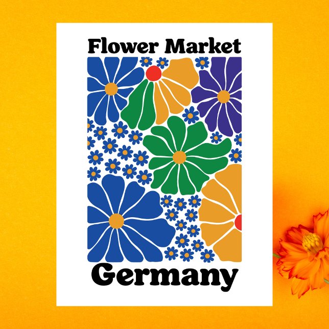 Postal Modern Germany Floral Flower Market Garden Meadow (Modern Germany Floral Flower Market Garden Meadow Postcard)