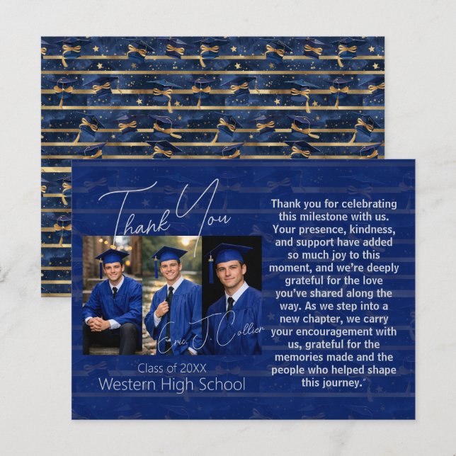 Postal Modern Graduation Party Photo Display (Anverso / Reverso)
