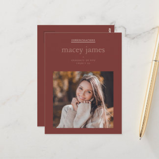 Postal Modern Graduation Photo Card | Custom College Grad