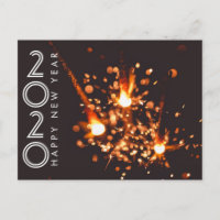 Modern Happy New Year 2020 Firework Sparkler