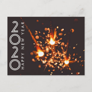 Postal Modern Happy New Year 2020 Firework Sparkler