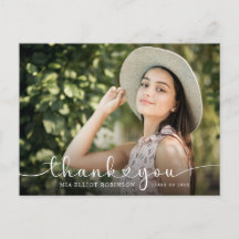 Modern Hearts Script Graduation Photo you