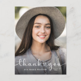 Postal Modern Hearts Script Graduation Photo you