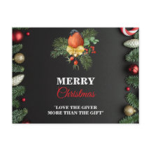 Modern Merry Christmas postercard 