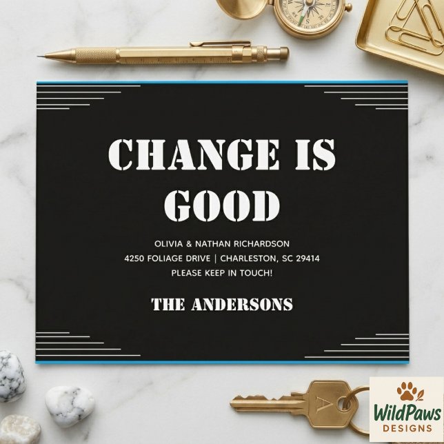 Postal Modern Minimalist Address Change Moving  (Modern Minimalist Address Change Moving Postcard
)