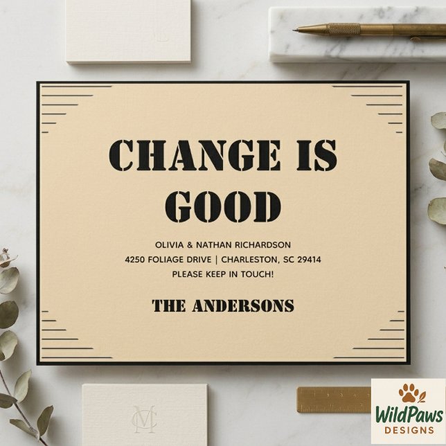 Postal Modern Minimalist Address Change Moving  (Modern Minimalist Address Change Moving Postcard
)