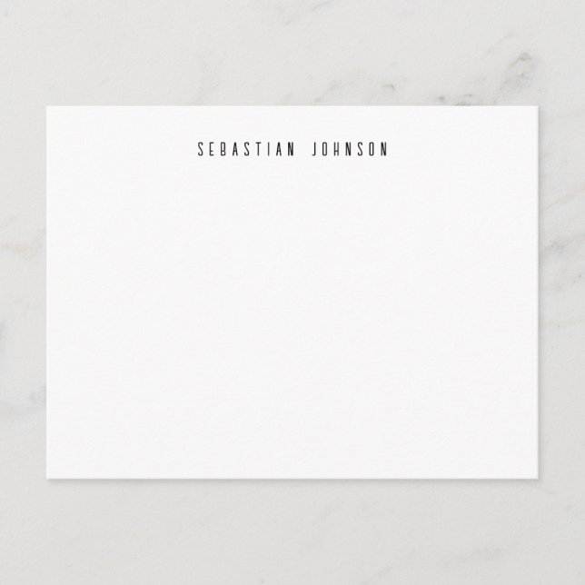 Postal Modern Minimalist Personalized Name Stationery (Anverso)