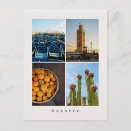 Postal Modern Morocco Travel Collage Postcard