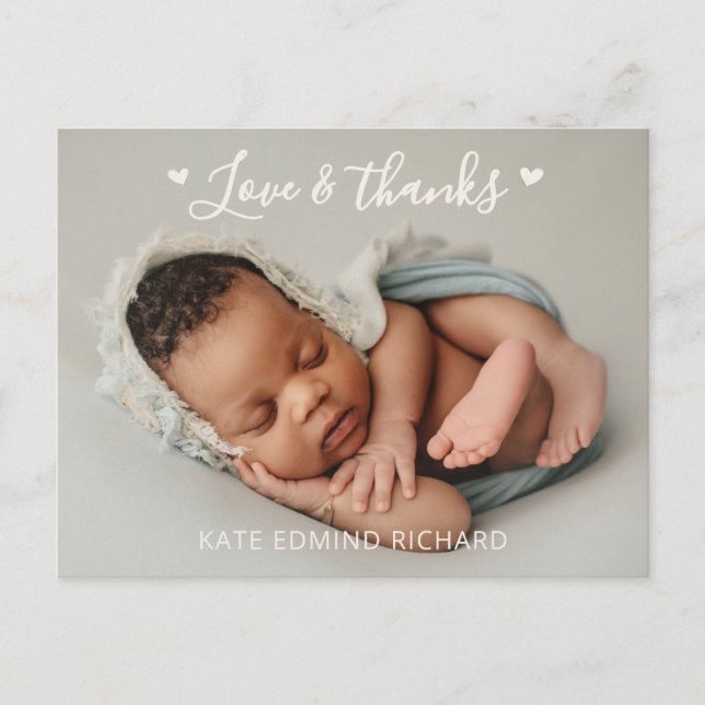 Postal Modern Newborn baby Photo Birth Announcement  (Anverso)