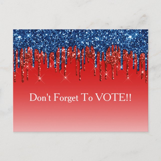 Postal Modern Patriotic Glitter Drip Vote Reminder (Anverso)