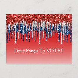 Postal Modern Patriotic Glitter Drip Vote Reminder