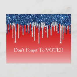 Postal Modern Patriotic Glitter Drip Vote Reminder