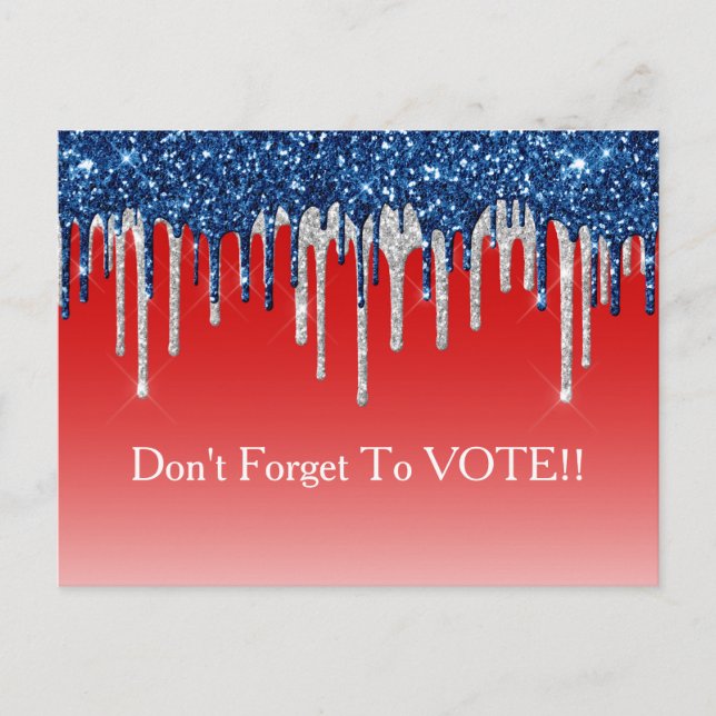 Postal Modern Patriotic Glitter Drip Vote Reminder (Anverso)