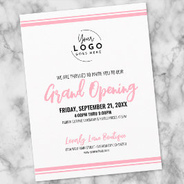 Postal Modern Pink Logo Business Grand Opening