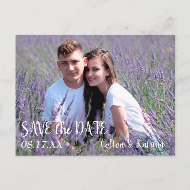 Postal Modern Save the Date Boda Photo Template (Anverso)