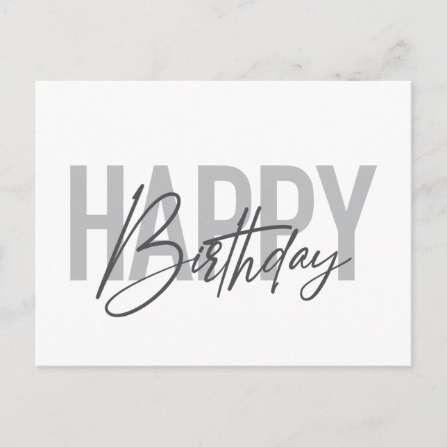 Postal Modern, simple, urban, cool Happy Birthday (Anverso)